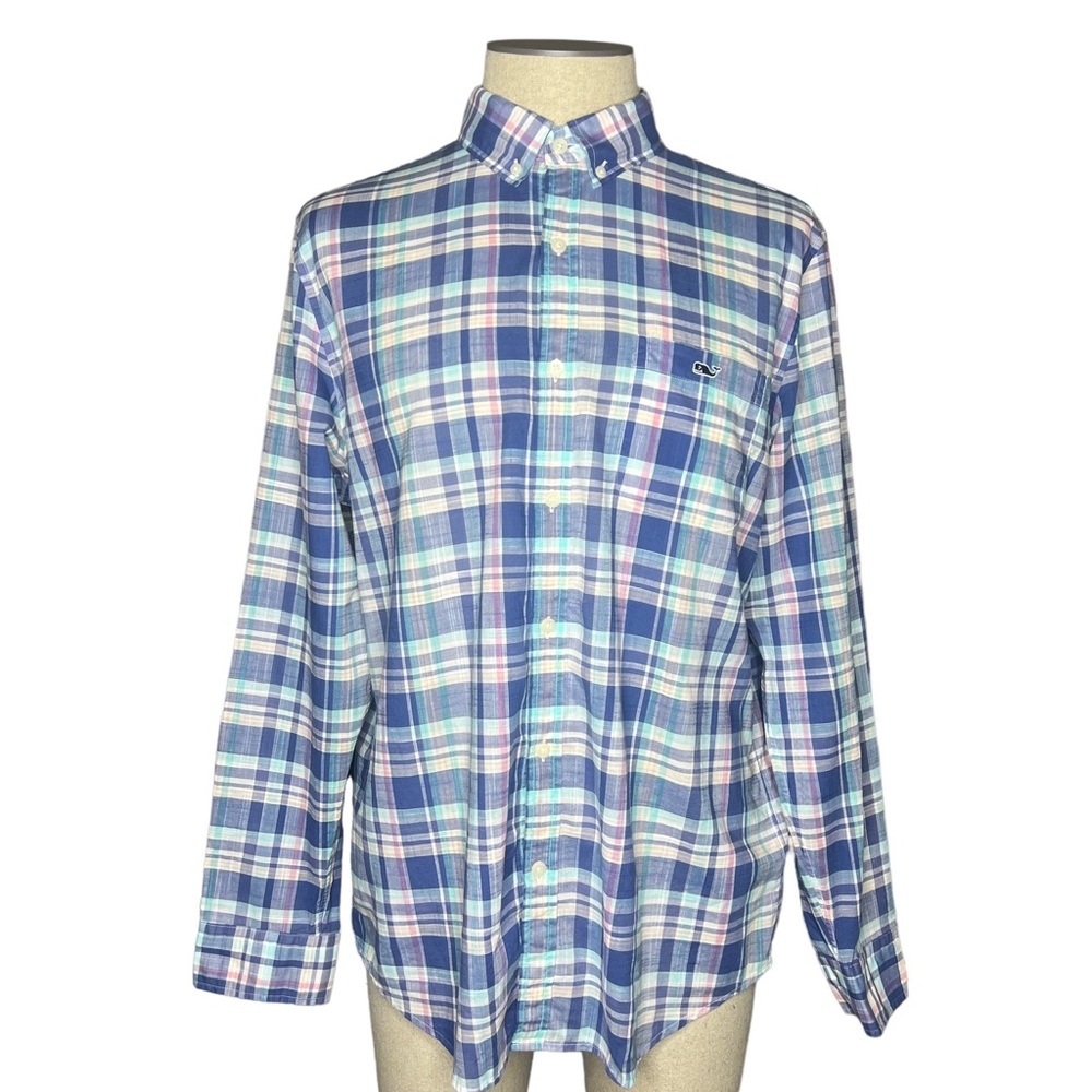 Vineyard Vines Plaid Slim Fit Tucker Shirt Size L